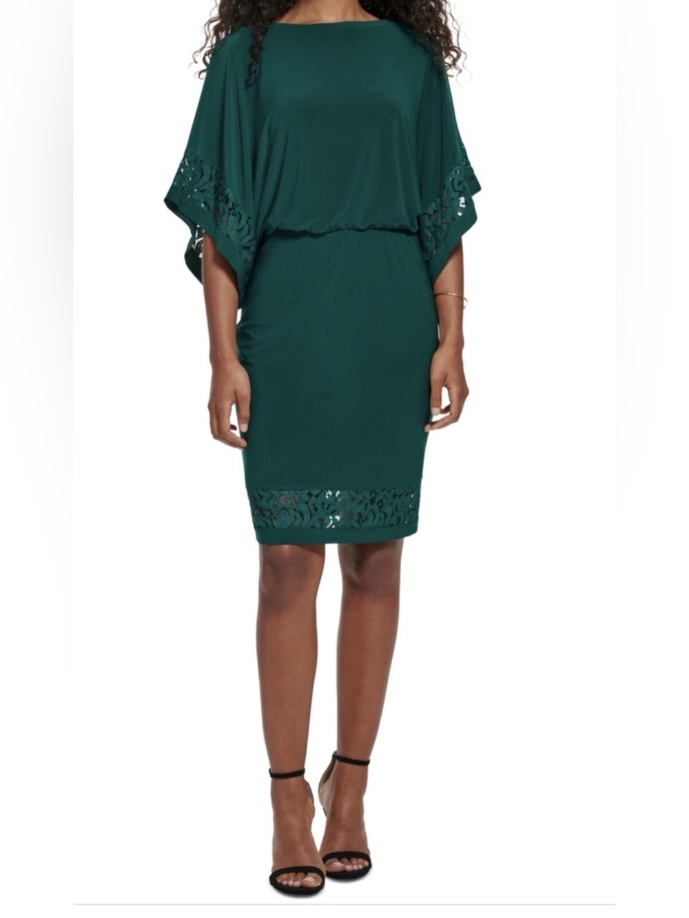Jessica Howard Petite Lace-Trimmed Blouson Dress - Hunter, Size 4P, $99